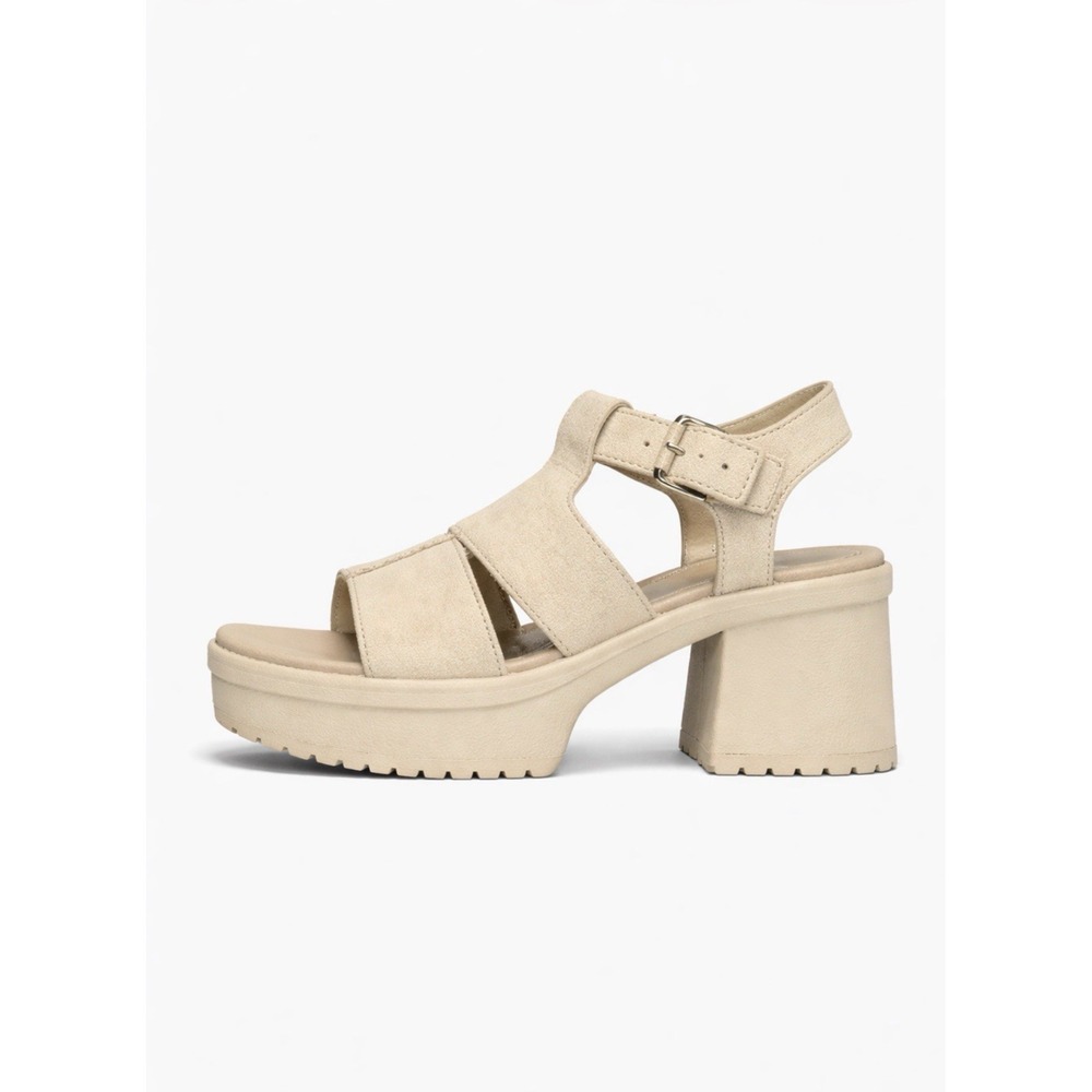 UGG Height Platform Sandals Mustard Seed Suede Ankle Strap Sz 9